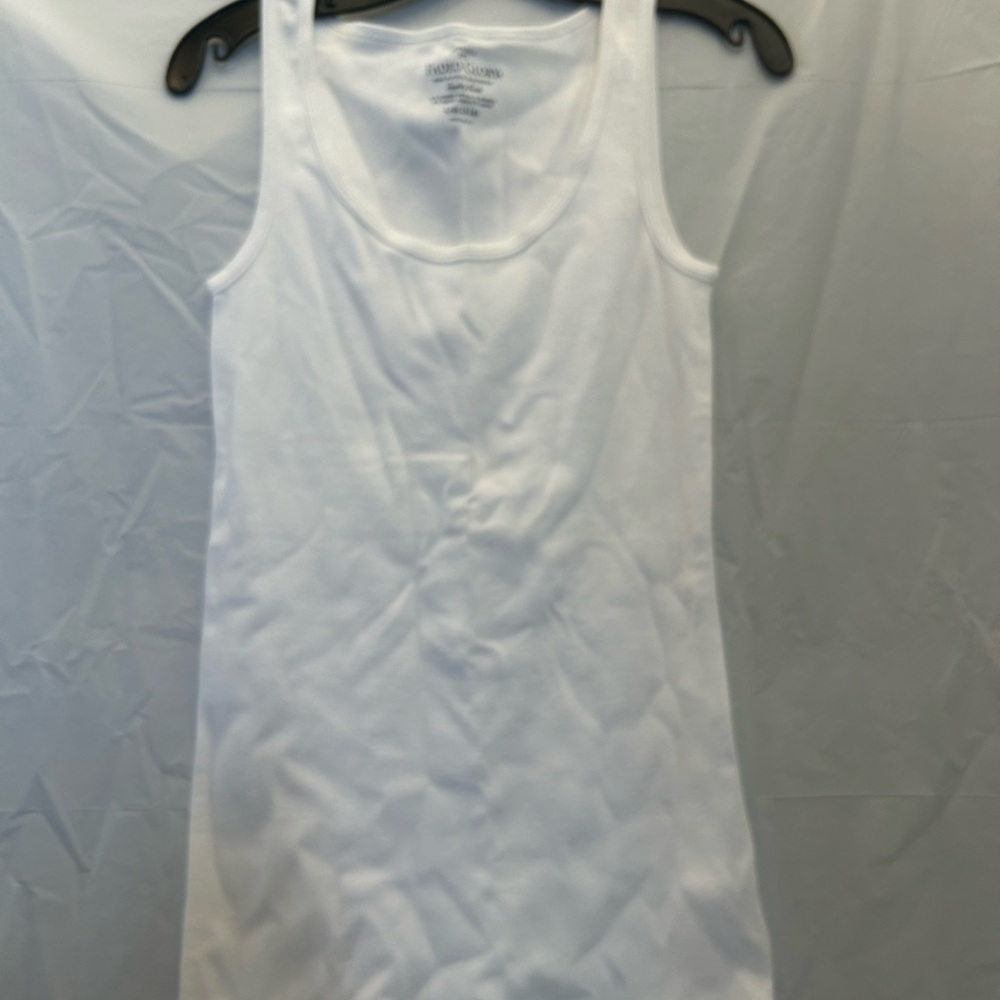 Faded Glory Junior White Tank Top 97% Cotton Sz L/12-14